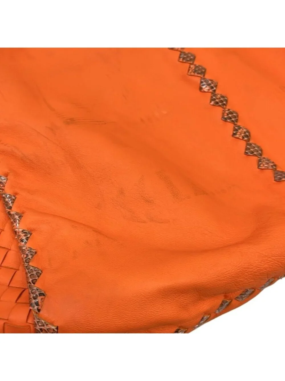 Bottega Veneta Shoulder Bag Orange Leather